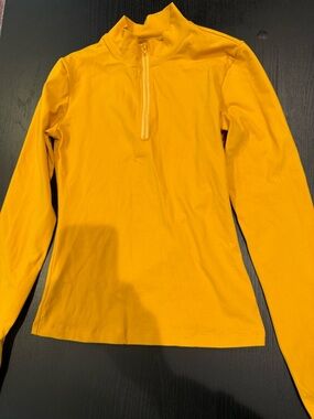 Worn once. Yellow Quarter-Zip Long Sleeve Top. Size S